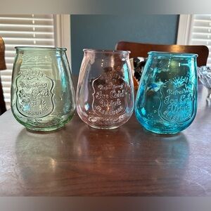 Home Essentials Green, Pink, Blue Quality Refreshing Ice Cold Drink Glasses (3)